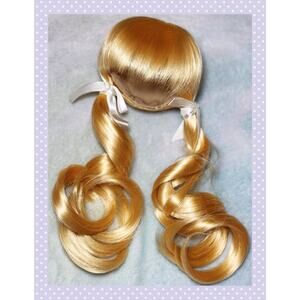 BJD 1/3 Volks Super Dollfie SD Curled Pigtails Twin Tails FCS Doll Wig Gold 9/10